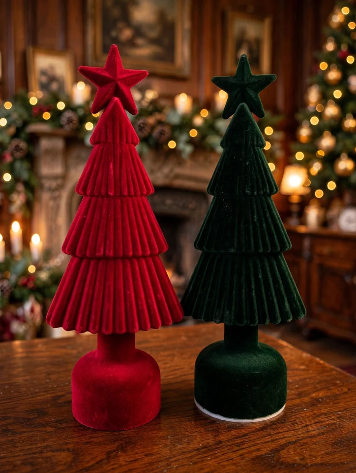 Arbolito Navideño Aterciopelado con Luz -35cm · fotografía 1